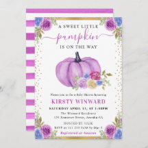 パープルアンドブルーフローラカボチャ秋の結婚式