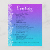 パープルアンドブルーペイズリーレース爪、 ネイルスタジオ チラシ (正面)