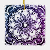 パープルアンドブルーマンダラアートオーナメント セラミックオーナメント (正面)