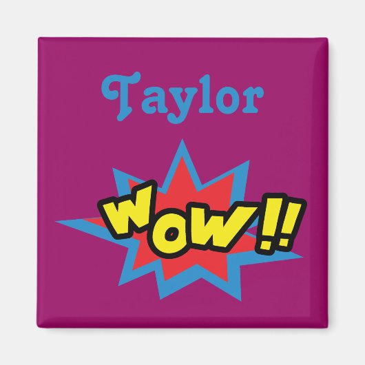 パープルアンドブルーワウ漫画ブックデザイン マグネット (正面)