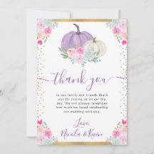 パープルアンドホワイトフローラカボチャ秋の結婚式