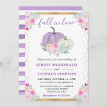 パープルアンドホワイトフローラカボチャ秋の結婚式