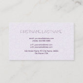 パープルアンドホワイトレトロペイズリーハムパターンデザイン 名刺 (裏面)