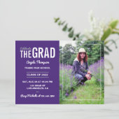 パープルアンドホワイト卒業パーティー招待状 招待状 (スタンド正面)