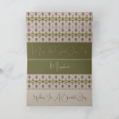 パープルアンドマウヴパターン（の模様が）あるフローラ カード (内部)