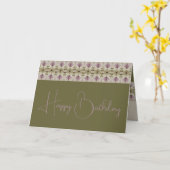 パープルアンドマウヴパターン（の模様が）あるフローラ カード (黄色い花)