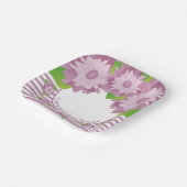 パープルアンドマウヴフローラスクエア ペーパープレート (傾斜あり)
