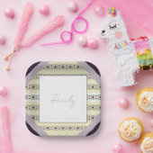 パープルアンドマウーブフローラ ペーパープレート (パーティー)