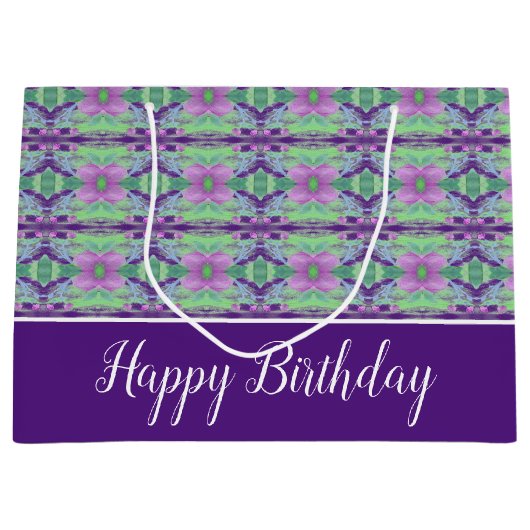 パープルアンドマウーブフローラ ラージペーパーバッグ (正面)