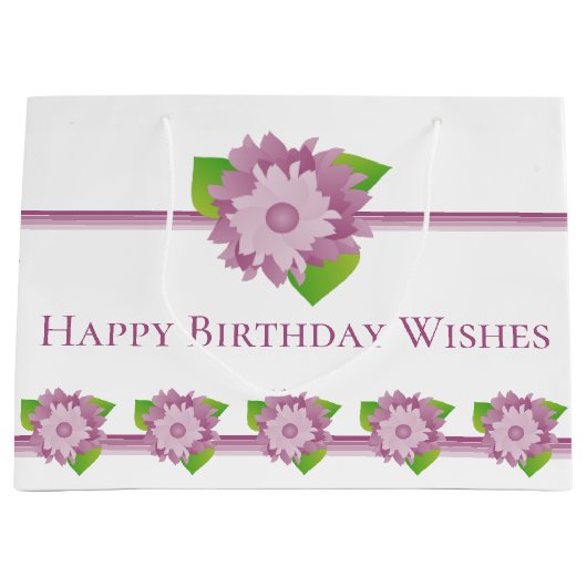 パープルアンドマウーブフローラ ラージペーパーバッグ (正面)