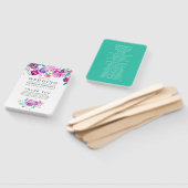 パープルアンドミントフローラ結婚式 プログラム ハンドファン (組立なし)