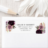 パープルアンドメイブピンクフローラ差出人住所 ラベル (インサイチュ)