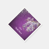 パープルアンドラベンダーフステリアブライダルシャワー スタンダードカクテルナプキン (角)