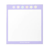 パープルアンラインパステルフラワーズメモ帳 ノートパッド (正面)