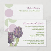 パープルアーティチョークのウェディングエンクロージャーカード 招待状 (正面/裏面)