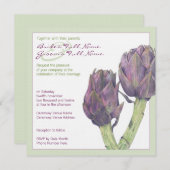 パープルアーティチョークスグリーン結婚式招待状 招待状 (正面/裏面)