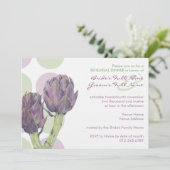 パープルアーティチョークリハーサルディナー招待状 招待状 (スタンド正面)