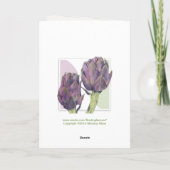 パープルアーティチョーク誕生日カード カード (裏面)