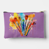 パープルアートをテーマにした鉛筆/トイレトリートスクール アクセサリーポーチ (裏面)