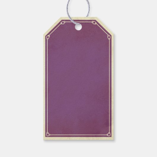 パープルアートデコ愛ポーション薬用ラベル ギフトタグ (裏面)