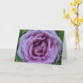 パープルアートバラ印象派アートノートカード カード (黄色い花)