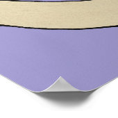 パープルアートバードブランチイラストレーション絵を描ズ ポスター (角)