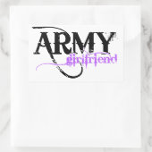 パープルアーミーガールフレンド 長方形シール (バッグ)