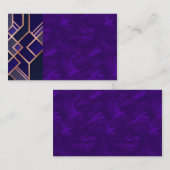 パープルアールデコ中国シルク名刺 名刺 (正面/裏面)