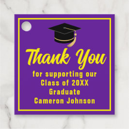 パープルイエローカスタム卒業パーティー フェイバータグ