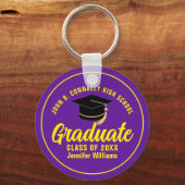 パープルイエローカスタム卒業2025年 キーホルダー (正面)