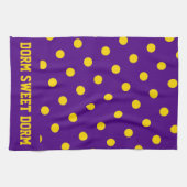 パープルイエローカレッジチームカッコいいおもしろいドームスクール キッチンタオル (横)