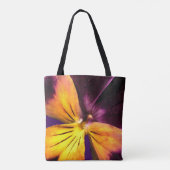 パープルイエローガーデンフラワー抽象芸術トートバッグ トートバッグ (裏面)