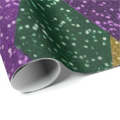 パープルイエローグリーンマルディグラグリッターパターン ラッピングペーパー (ロールコーナー)