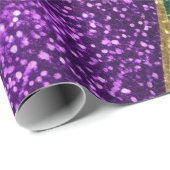 パープルイエローグリーンマルディグラグリッターパターン ラッピングペーパー (ロールコーナー)