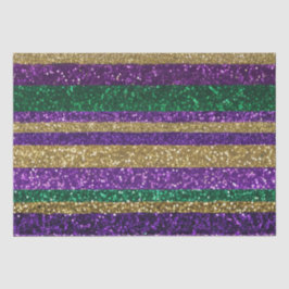 パープルイエローグリーンマルディグラグリッターパターン 薄葉紙