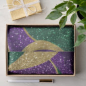 パープルイエローグリーンマルディグラグリッターパターン 薄葉紙 (ギフト)