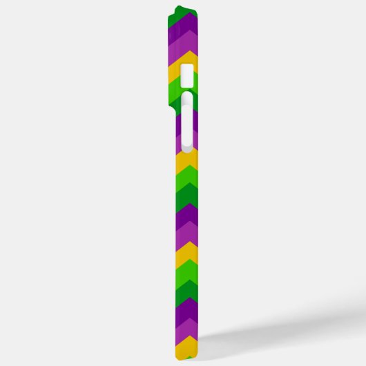 パープルイエローグリーンマルディグラスジグザグザグストライプ Case-Mate iPhoneケース (裏面 / 左)