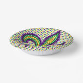 パープルイエローグリーンマルディグラ（紋章の）フラ・ダ・リ ペーパーボウル (傾斜あり)