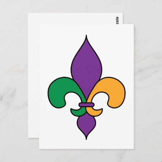 パープルイエローグリーン(紋章の)フラ・ダ・リマルディグラ ポストカード (正面/裏面)