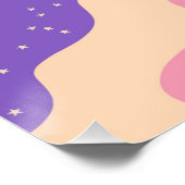 パープルイエローシナストライプル星空抽象芸術 ポスター (コーナー)