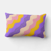 パープルイエローシナストライプル星空抽象芸術 ランバークッション (裏面)