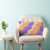 パープルイエローシナストライプル星空抽象芸術 ランバークッション (椅子)