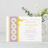 パープルイエローシャスタデイジーコミューニオン招待状 招待状 (スタンド正面)