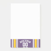 パープルイエロージャージストライプ名前をカスタムする番号 ポストイット (正面)