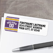 パープルイエロージャージストライプ名前をカスタムする番号 ラベル