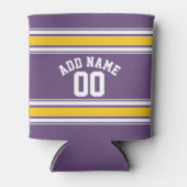パープルイエロージャージストライプ名前をカスタムする番号 缶クーラー (正面)