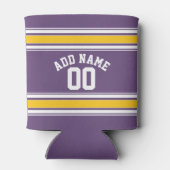 パープルイエロージャージストライプ名前をカスタムする番号 缶クーラー (裏面)
