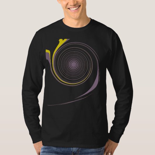 パープルイエロースワールレトロ絵画ズ抽象芸術アート Tシャツ (正面)