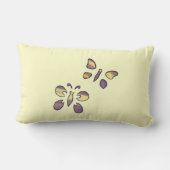 パープルイエローダイアモンズバタフライピロー ランバークッション (裏面)