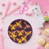 パープルイエローパンシーフラワー7インチ紙プレート ペーパープレート (パーティー)